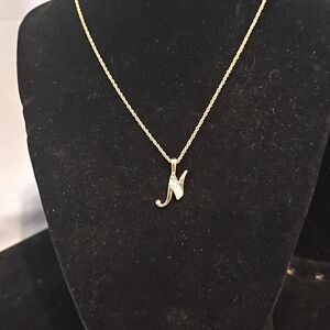 Gold Initial 'M' Necklace